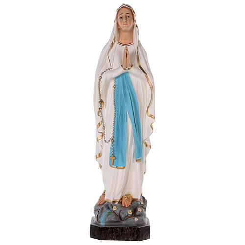 Statue Notre-Dame de Lourdes fibre de verre colorée 75 cm yeux verre 1