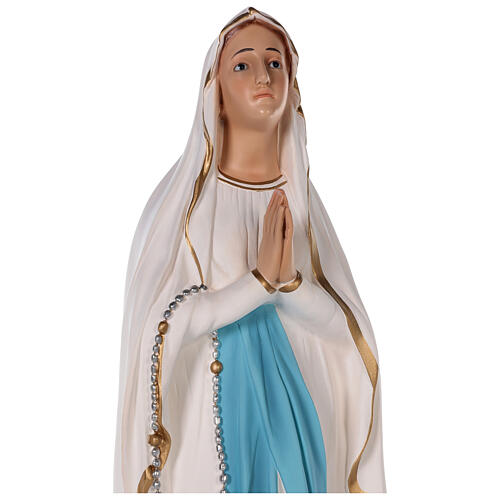 Statue Notre-Dame de Lourdes fibre de verre colorée 75 cm yeux verre 6