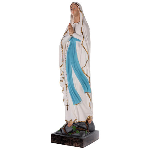 Estatua Virgen de Lourdes fibra de vidrio coloreada 85 cm ojos vidrio 3