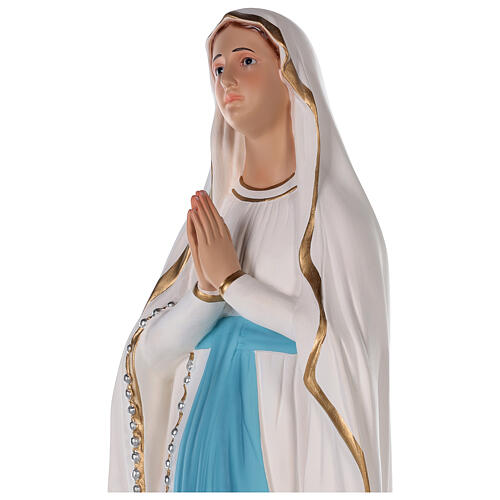 Estatua Virgen de Lourdes fibra de vidrio coloreada 85 cm ojos vidrio 4