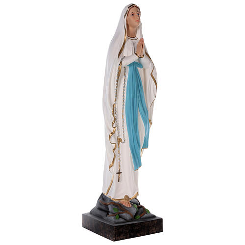 Estatua Virgen de Lourdes fibra de vidrio coloreada 85 cm ojos vidrio 5
