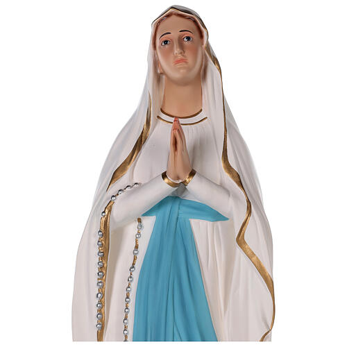 Estatua Virgen de Lourdes fibra de vidrio coloreada 85 cm ojos vidrio 6