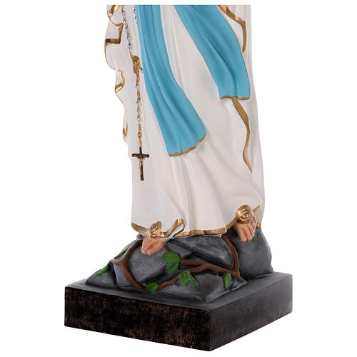 Estatua Virgen de Lourdes fibra de vidrio coloreada 85 cm ojos vidrio 7