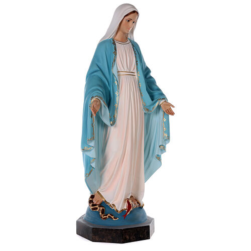 Coloured fibreglass statue of Our Lady of Miracles 85 cm glass eyes 5