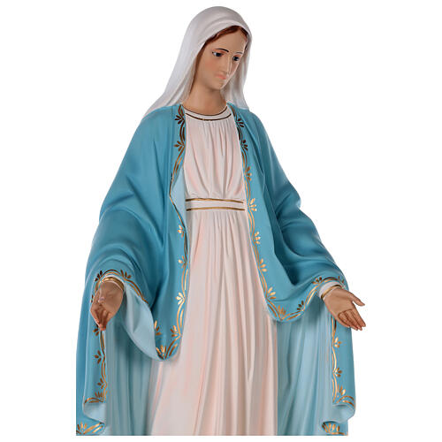 Coloured fibreglass statue of Our Lady of Miracles 85 cm glass eyes 6