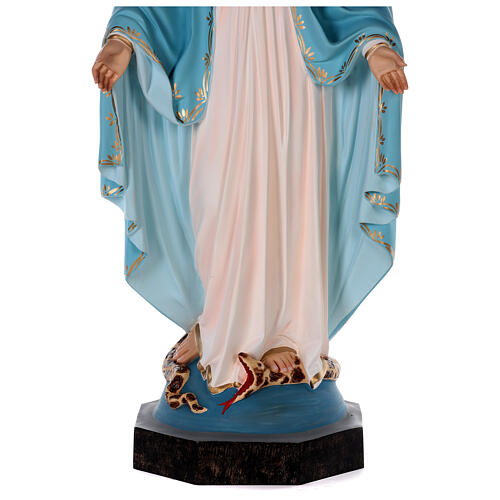 Estatua Virgen Milagrosa fibra de vidrio coloreada 85 cm ojos vidrio 7