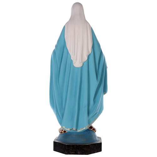 Estatua Virgen Milagrosa fibra de vidrio coloreada 85 cm ojos vidrio 8