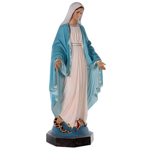 Our Lady of Miracles statue 85 cm, in colored fiberglass with glass eyes 5