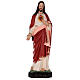 Estatua Jesús Sagrada Corazón fibra de vidrio coloreada 85 cm ojos vidrio s1