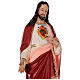 Imagem fibra de vidro pintada Sagrado Coração de Jesus olhos de vidro 85 cm s4