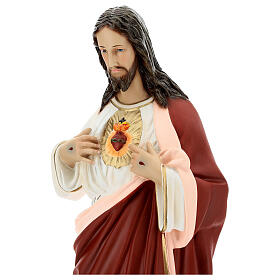 Statue aus Glasfaser bemalt Heiligstes Herz Jesu, 65 cm