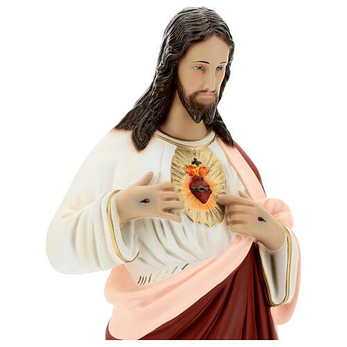 Statue aus Glasfaser bemalt Heiligstes Herz Jesu, 65 cm 4