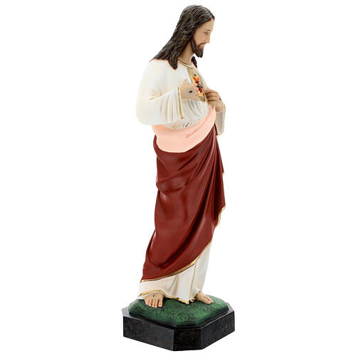 Statue aus Glasfaser bemalt Heiligstes Herz Jesu, 65 cm 5