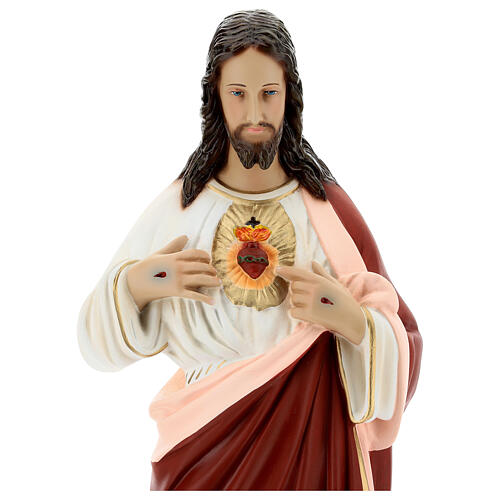 Statue aus Glasfaser bemalt Heiligstes Herz Jesu, 65 cm 6