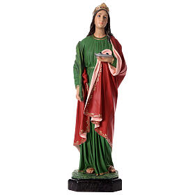 St Lucy statue in colored fiberglass with glass eyes