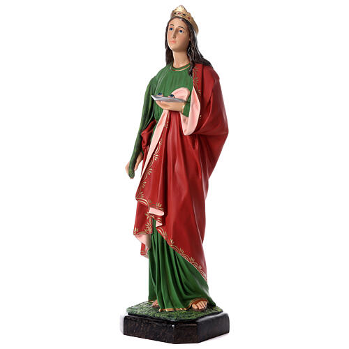 St Lucy statue in colored fiberglass with glass eyes 3