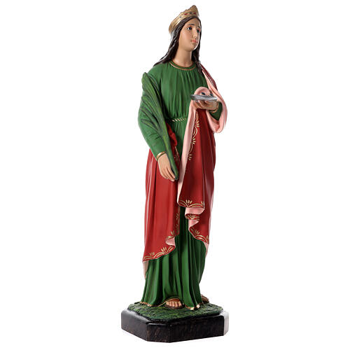 St Lucy statue in colored fiberglass with glass eyes 4