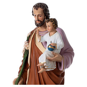 St Joseph statue with Child 85 cm colored fiberglass glass eyes