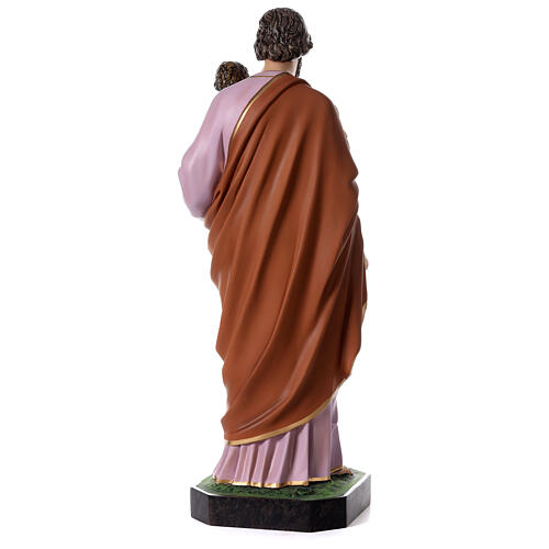 St Joseph statue with Child 85 cm colored fiberglass glass eyes 6