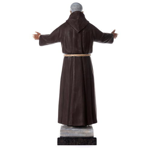 Święty Ojciec Pio, 115 cm, otwarte ramiona, włókno szklane, malowana, szklane oczy 6