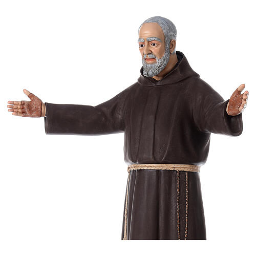 Padre Pio statue open arms in colored fiberglass glass eyes 2