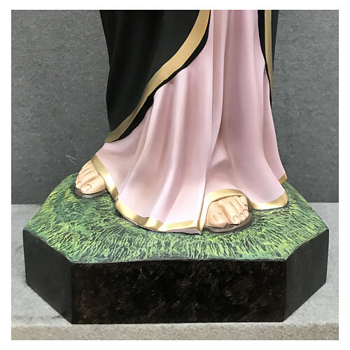 Estatua Virgen Dolorosa 110 cm detalles oro fibra de vidrio pintada 11