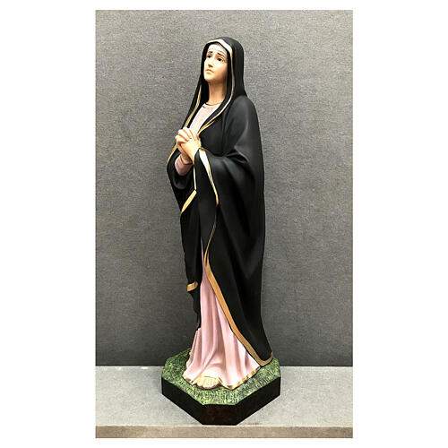 Statua Madonna Addolorata 110 cm dettagli oro vetroresina dipinta 3