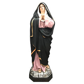 Estatua Virgen Dolorosa lágrimas 160 cm fibra de vidrio pintada