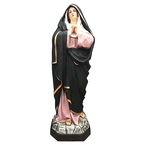 Estatua Virgen Dolorosa lágrimas 160 cm fibra de vidrio pintada 1