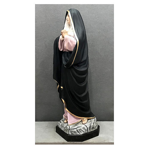 Estatua Virgen Dolorosa lágrimas 160 cm fibra de vidrio pintada 3