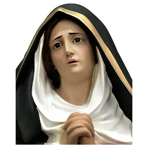 Estatua Virgen Dolorosa lágrimas 160 cm fibra de vidrio pintada 4