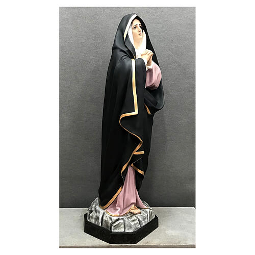 Estatua Virgen Dolorosa lágrimas 160 cm fibra de vidrio pintada 5