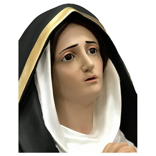 Estatua Virgen Dolorosa lágrimas 160 cm fibra de vidrio pintada 6