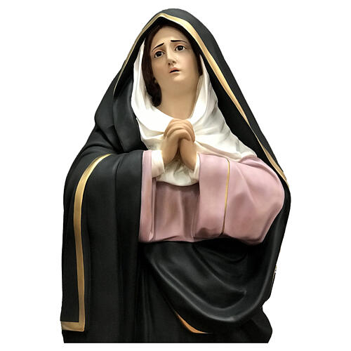 Estatua Virgen Dolorosa lágrimas 160 cm fibra de vidrio pintada 8