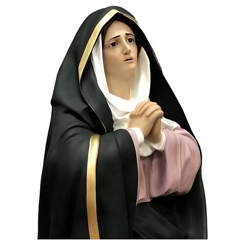 Estatua Virgen Dolorosa lágrimas 160 cm fibra de vidrio pintada 10