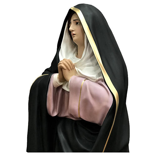 Estatua Virgen Dolorosa lágrimas 160 cm fibra de vidrio pintada 11