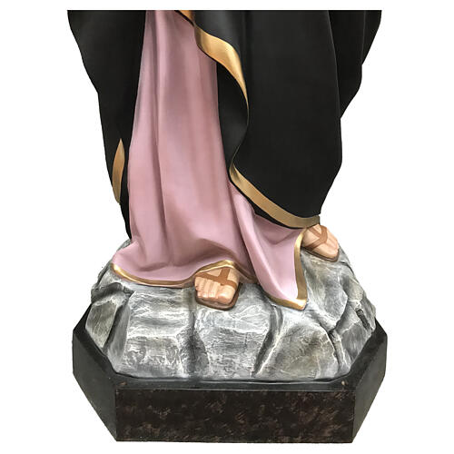 Estatua Virgen Dolorosa lágrimas 160 cm fibra de vidrio pintada 12