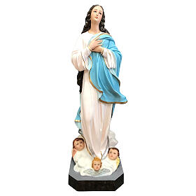 Estatua Virgen María del Murillo fibra de vidrio pintada 105 cm