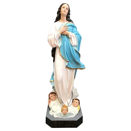 Imagem Nossa Senhora da Imaculada Conceição de Murillo fibra de vidro pintada 105 cm 1