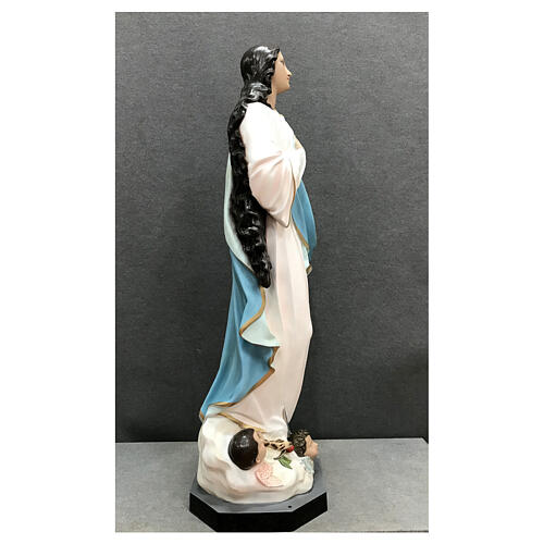 Statue aus Glasfaser Mariä Himmelfahrt mit Engelchen nach Murillo, 130 cm 8