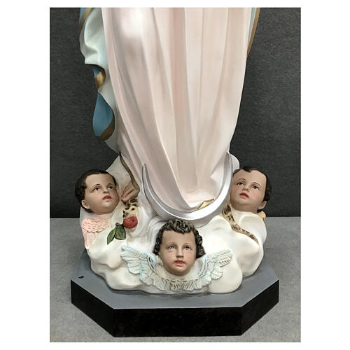 Statue aus Glasfaser Mariä Himmelfahrt mit Engelchen nach Murillo, 130 cm 12