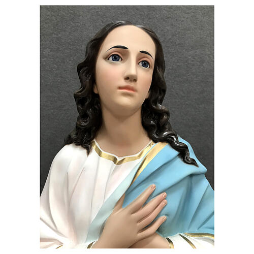 Virgen María del Murillo ángeles 130 cm estatua fibra de vidrio pintada 2