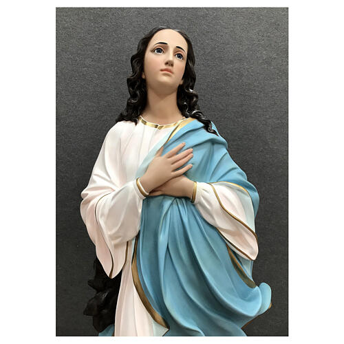 Virgen María del Murillo ángeles 130 cm estatua fibra de vidrio pintada 6