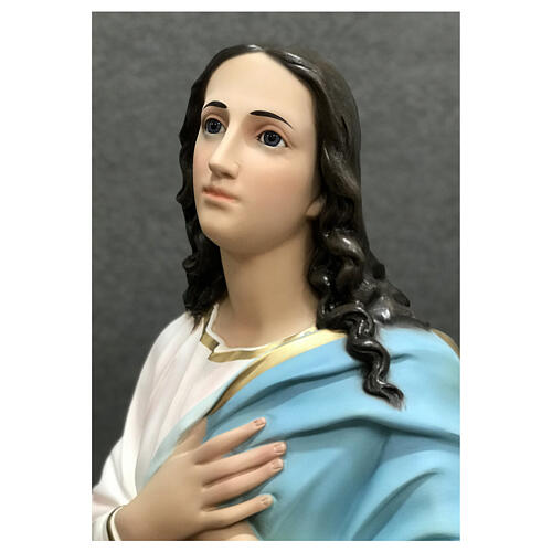 Virgen María del Murillo ángeles 130 cm estatua fibra de vidrio pintada 9