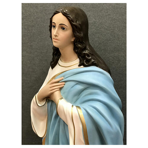 Estatua Virgen María del Murillo angelitos 155 cm fibra de vidrio pintada 5