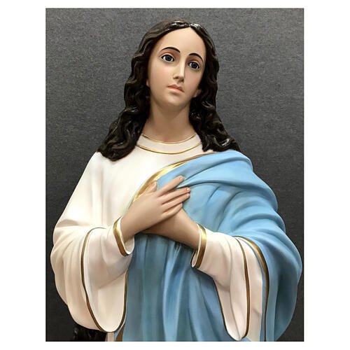 Estatua Virgen María del Murillo angelitos 155 cm fibra de vidrio pintada 7