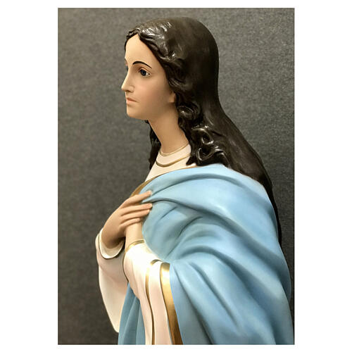 Estatua Virgen María del Murillo angelitos 155 cm fibra de vidrio pintada 9