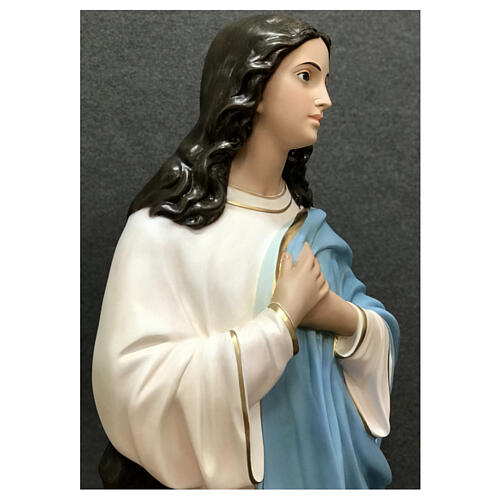Estatua Virgen María del Murillo angelitos 155 cm fibra de vidrio pintada 10