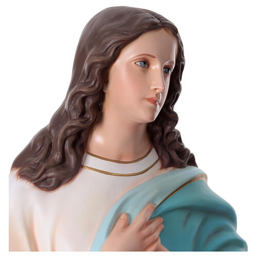 Estatua Virgen María del Murillo angelitos 155 cm fibra de vidrio pintada 3