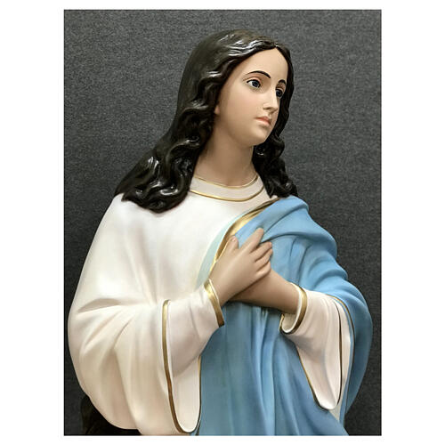 Statua Madonna Assunta Murillo angioletti 155 cm vetroresina dipinta 2